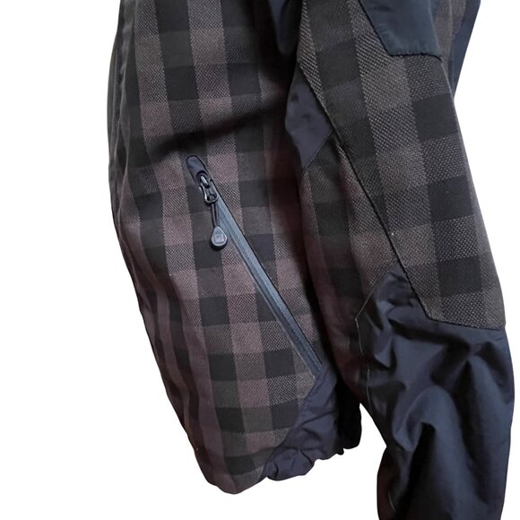 Woolrich Mens Black Brown Buffalo Plaid Jacket Coat Packable Hood Lightweight M - Picture 13 of 16